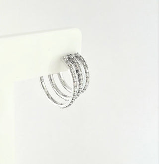 Orecchini cerchio multifili Donna Oro Bianco 18kt-750 Diamanti ct 0,70