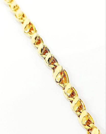 Bracciale Oro Giallo 18 kt-750 maglia piastra bombata