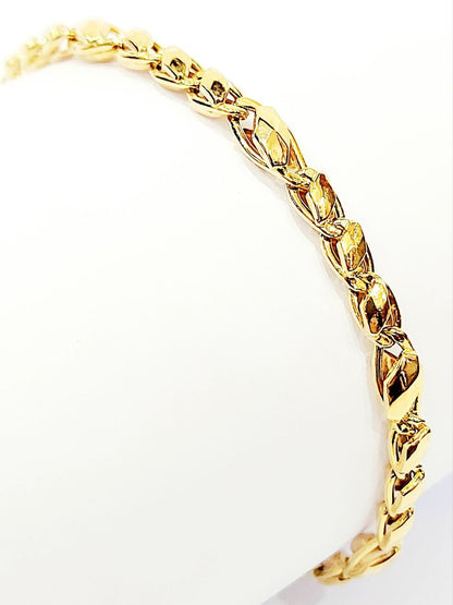 Bracciale Oro Giallo 18 kt-750 maglia piastra bombata