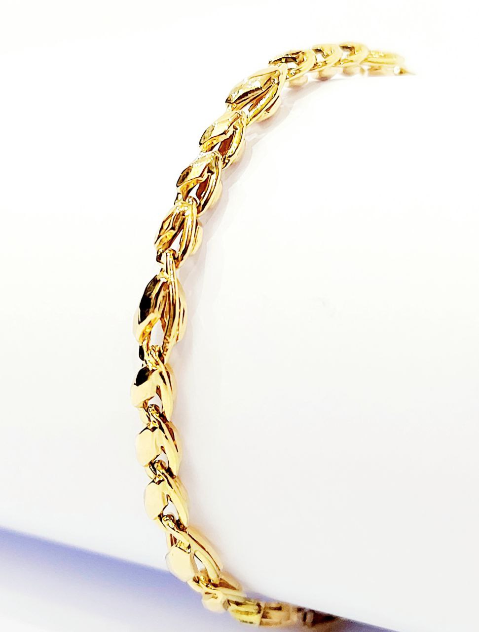 Bracciale Oro Giallo 18 kt-750 maglia piastra bombata