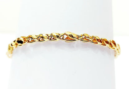 Bracciale Oro Giallo 18 kt-750 maglia piastra bombata