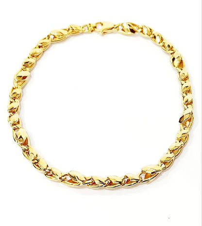 Bracciale Oro Giallo 18 kt-750 maglia piastra bombata