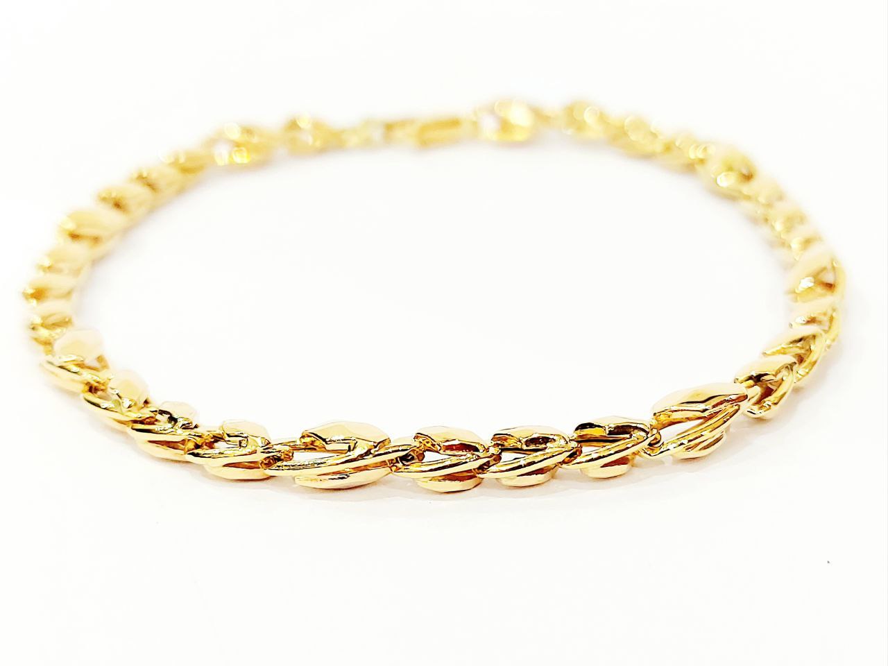 Bracciale Oro Giallo 18 kt-750 maglia piastra bombata