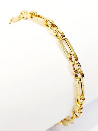 Bracciale Oro bianco e Oro Giallo 18 kt-750 catena maglie ovali unisex