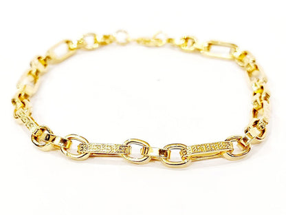 Bracciale Oro bianco e Oro Giallo 18 kt-750 catena maglie ovali unisex