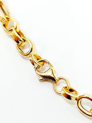 Bracciale Oro bianco e Oro Giallo 18 kt-750 catena maglie ovali unisex