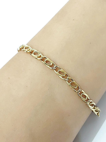 Bracciale Oro Giallo 18 kt-750 catena piatta unisex