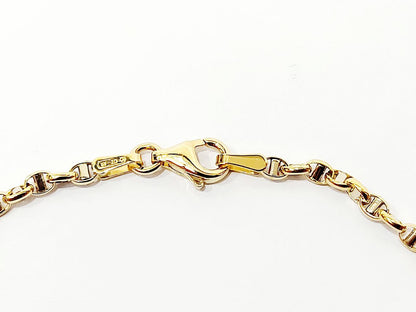 Bracciale Oro Bianco e Oro Giallo 18 kt-750 catena maglia traversino unisex