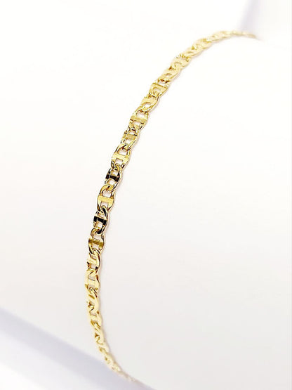 Bracciale Oro Giallo 18 kt-750 catena piatta lucida unisex