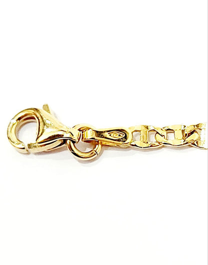 Bracciale Oro Giallo 18 kt-750 catena piatta lucida unisex