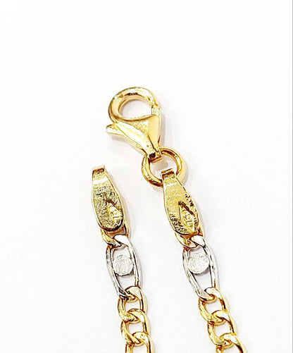 Bracciale Oro Bianco e Oro Giallo 18 kt-750 catena piatta unisex