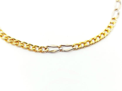 Bracciale Oro Bianco e Oro Giallo 18 kt-750 catena piatta unisex