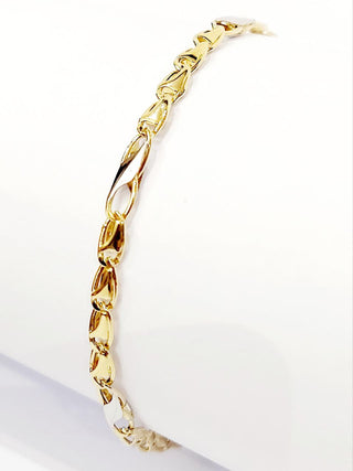 Bracciale Oro bianco e Oro Giallo 18 kt-750 catena maglie piatte unisex