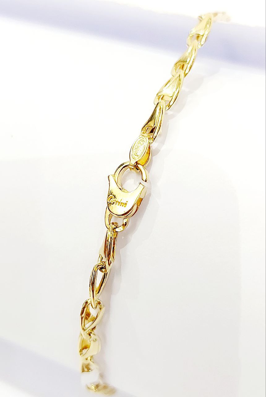 Bracciale Oro bianco e Oro Giallo 18 kt-750 catena maglie piatte unisex