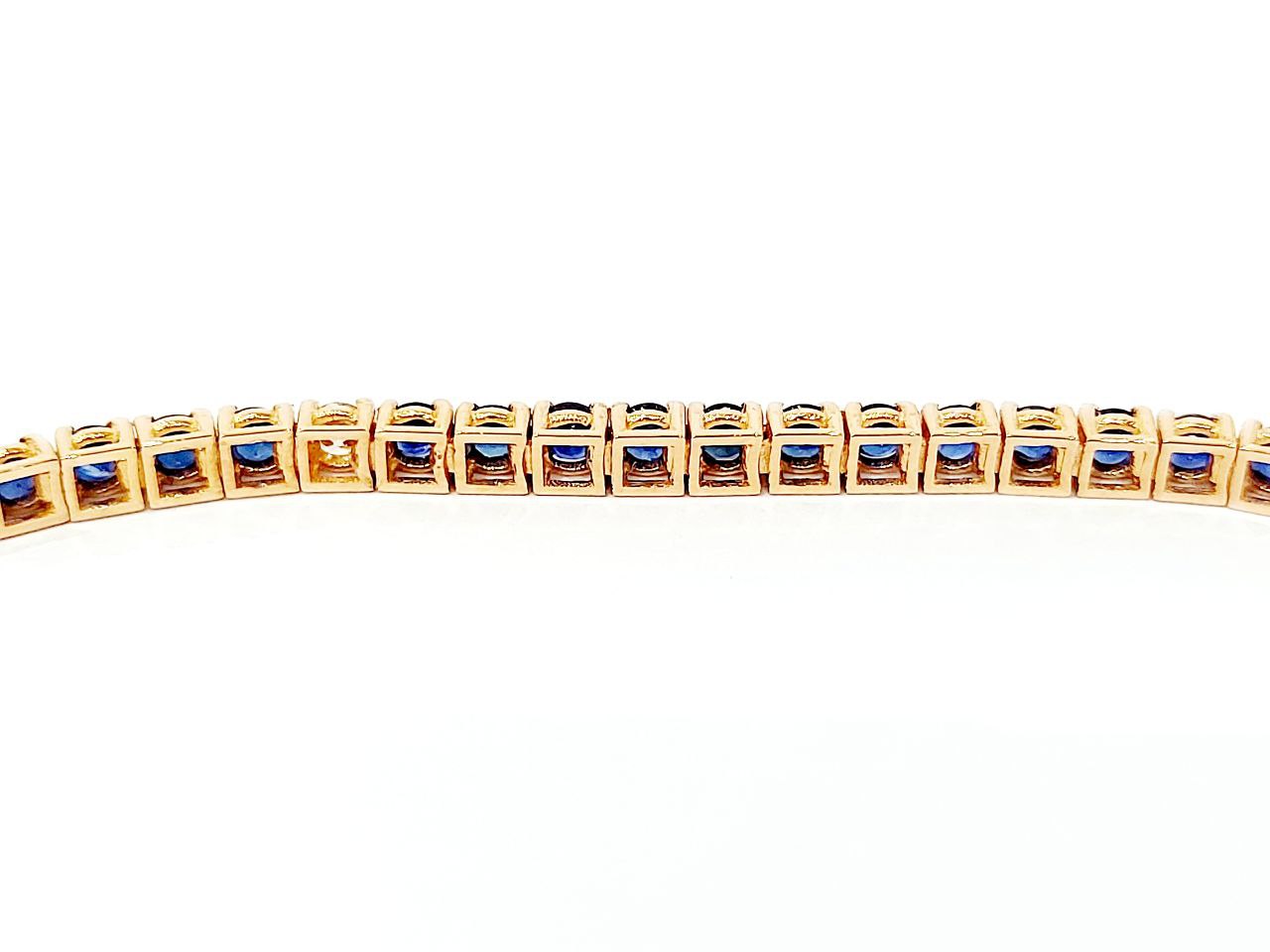 Bracciale modello Tennis Oro Rosa 18kt-750 Diamanti ct 0,27 ct e Zaffiri blu 4,54 ct Gem Tech