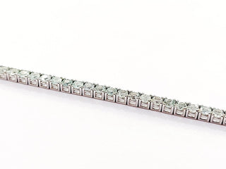 Bracciale Tennis in Oro Bianco con Tormalina paraiba ct 4,60 certificato IGI 18 kt-750 21 cm