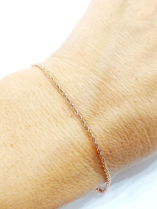 Bracciale Unisex modello funetta in Oro Rosa 18kt-750 - 20 cm