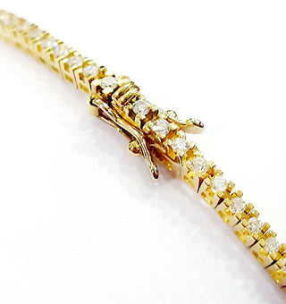 Bracciale modello  tennis in Oro giallo 18 kt con Diamanti bianchi naturali CT 1,60- 21 cm