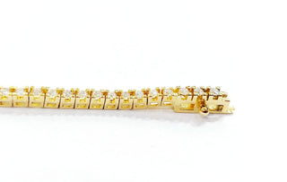 Bracciale modello  tennis in Oro giallo 18 kt con Diamanti bianchi naturali CT 1,60- 21 cm