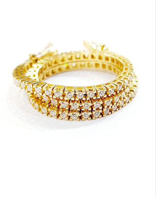 Bracciale modello  tennis in Oro giallo 18 kt con Diamanti bianchi naturali CT 1,60- 21 cm