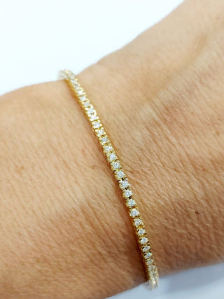 Bracciale modello  tennis in Oro giallo 18 kt con Diamanti bianchi naturali CT 1,60- 21 cm