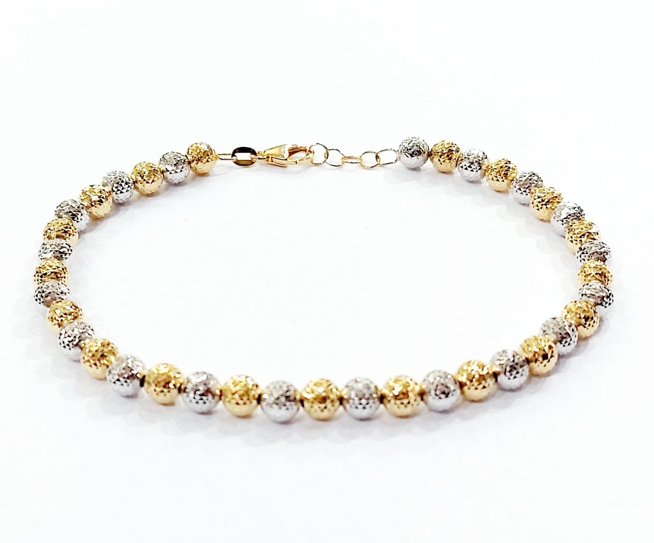 Bracciale sfere  modello milleluci in Oro Giallo Oro Bianco  18kt -750