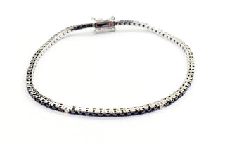 Bracciale modello Tennis Oro Bianco  18kt-750 Diamanti Neri ct 2,02 Diamanti Bianchi ct 0,15