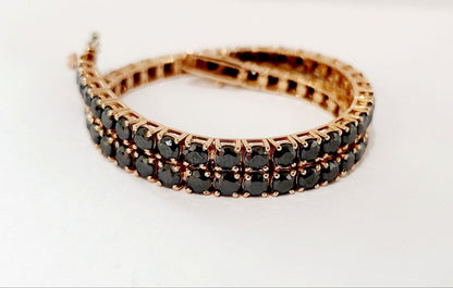 Bracciale Tennis Oro Rosa 18kt-750 con Diamanti ct 6,97 -21 cm