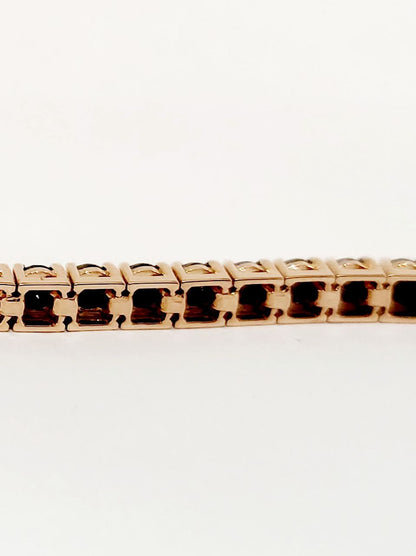 Bracciale Tennis Oro Rosa 18kt-750 con Diamanti ct 6,97 -21 cm