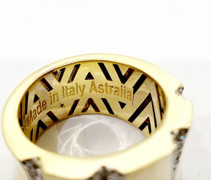 Anello collezione Astralia a fascia Oro Giallo 18kt-750 Diamanti naturali ct 0,35